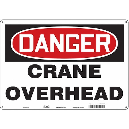 Condor Danger, CRANE OVERHEAD, 20 in W x 14 in H, Horizontal Rectangle, Aluminum 476K53