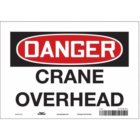 Condor Safety Sign, 7 in Height, 10 in Width, Vinyl, Vertical Rectangle, English, 476K58 476K58