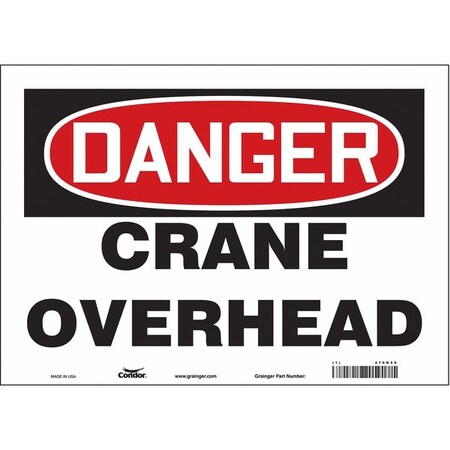 Condor Safety Sign, 10 in Height, 14 in Width, Vinyl, Horizontal Rectangle, English, 476K59 476K59