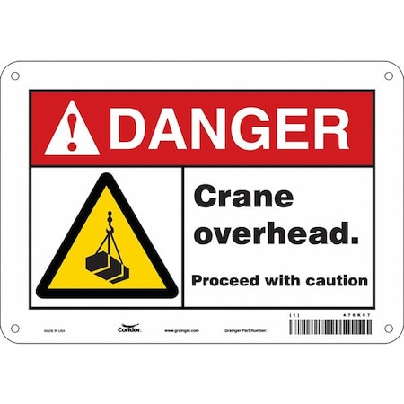 Condor Safety Sign, 7 in Height, 10 in Width, Aluminum, Vertical Rectangle, English, 476K67 476K67