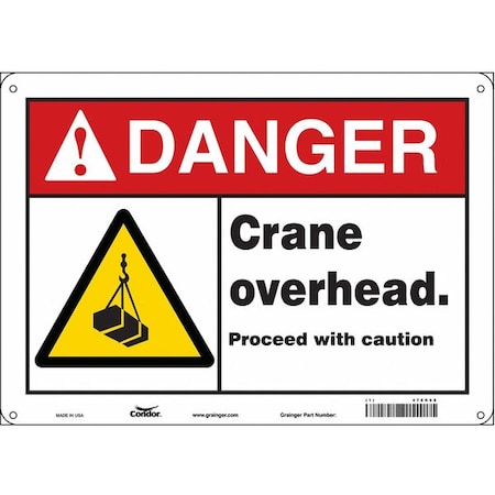 Condor Safety Sign, 10 in Height, 14 in Width, Aluminum, Horizontal Rectangle, English, 476K68 476K68