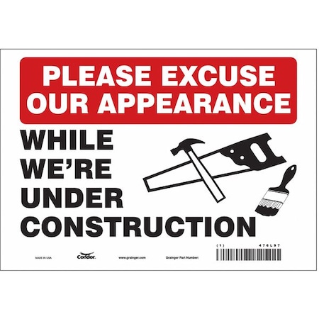 Condor Safety Sign, 7 in Height, 10 in Width, Vinyl, Vertical Rectangle, English, 476L97 476L97