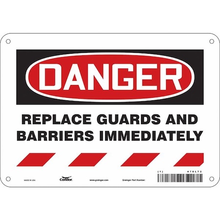 Condor Safety Sign, 7 in Height, 10 in Width, Aluminum, Vertical Rectangle, English, 476L72 476L72