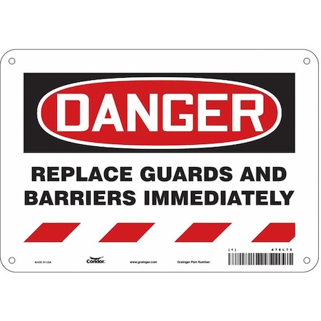 Condor Safety Sign, 7 in Height, 10 in Width, Polyethylene, Vertical Rectangle, English, 476L75 476L75