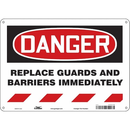 Condor Safety Sign, 10 in Height, 14 in Width, Polyethylene, Horizontal Rectangle, English, 476L76 476L76