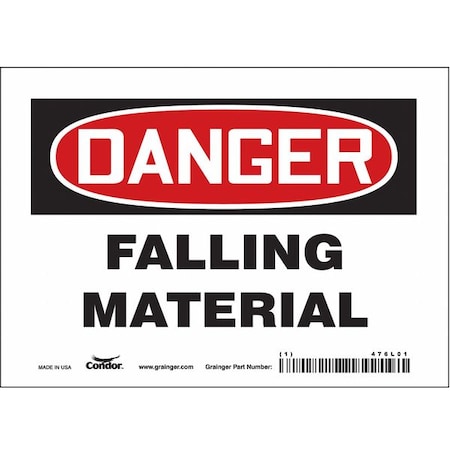 Condor Danger, FALLING MATERIAL, 7 in W x 5 in H, Horizontal Rectangle, Vinyl, 476L01 476L01