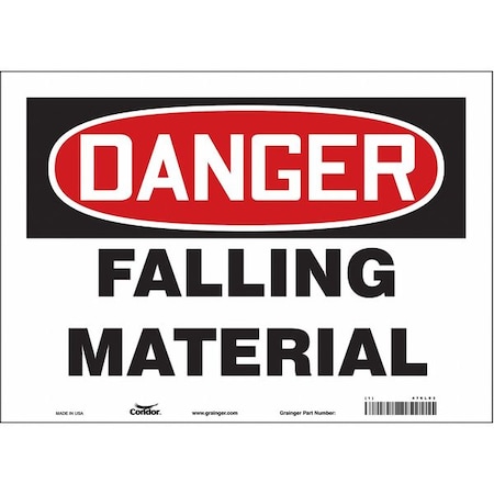 Condor Danger, FALLING MATERIAL, 14 in W x 10 in H, Horizontal Rectangle, Vinyl, 476L03 476L03