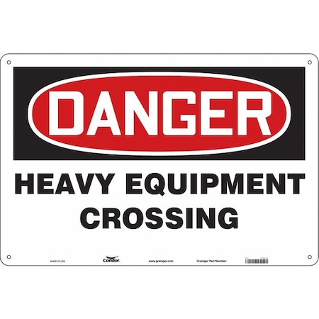 Condor Danger, HEAVY EQUIPMENT CROSSING, 36 in W x 24 in H, Horizontal Rectangle, Polyethylene 476L10