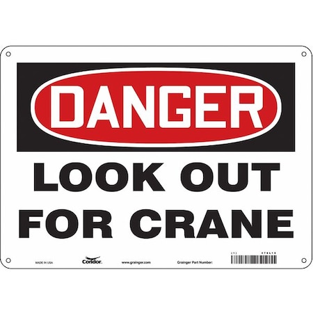 Condor Safety Sign, 10 in Height, 14 in Width, Aluminum, Horizontal Rectangle, English, 476L15 476L15