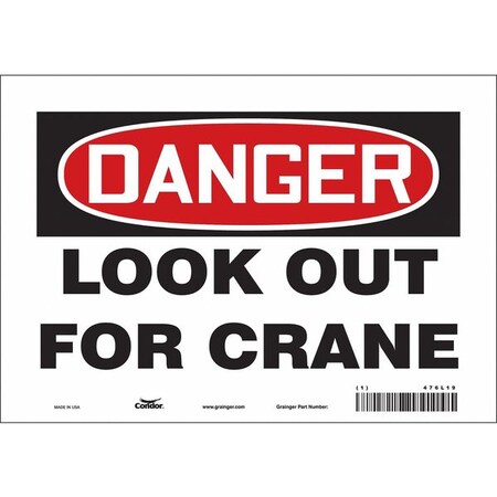 Condor Safety Sign, 7 in Height, 10 in Width, Vinyl, Vertical Rectangle, English, 476L19 476L19