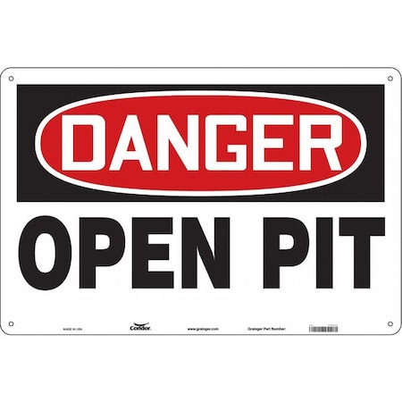 Condor Safety Sign, 24 in H, 36 in W, Aluminum, Horizontal Rectangle, English, 476L35 476L35