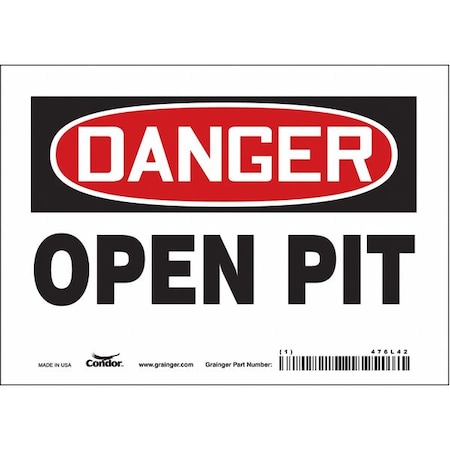 Condor Safety Sign, 5 in Height, 7 in Width, Vinyl, Horizontal Rectangle, English, 476L42 476L42