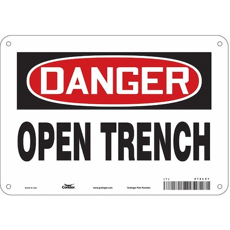 Condor Safety Sign, 7 in Height, 10 in Width, Polyethylene, Vertical Rectangle, English, 476L51 476L51