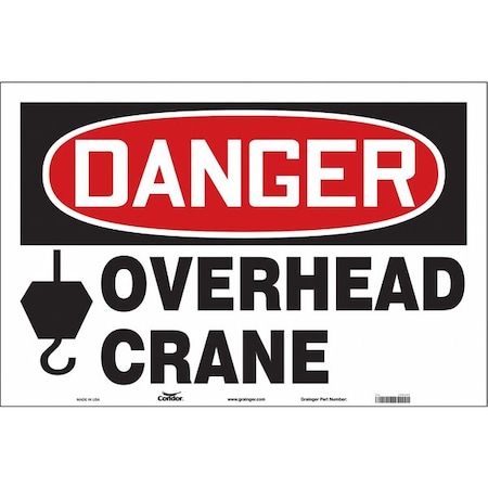 Condor Danger, OVERHEAD CRANE, 36 in W x 24 in H, Horizontal Rectangle, Vinyl, 476L65 476L65