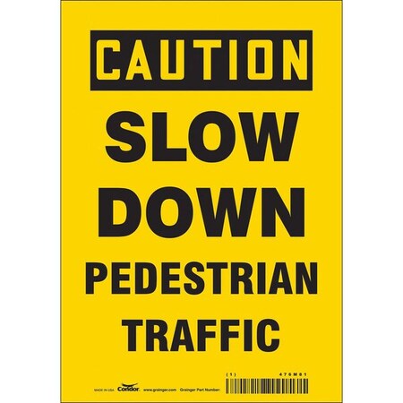 Condor Safety Sign, 10 in Height, 7 in Width, Vinyl, Horizontal Rectangle, English, 476M81 476M81