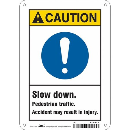 Condor Safety Sign, 10 in Height, 7 in Width, Aluminum, Horizontal Rectangle, English, 476M83 476M83