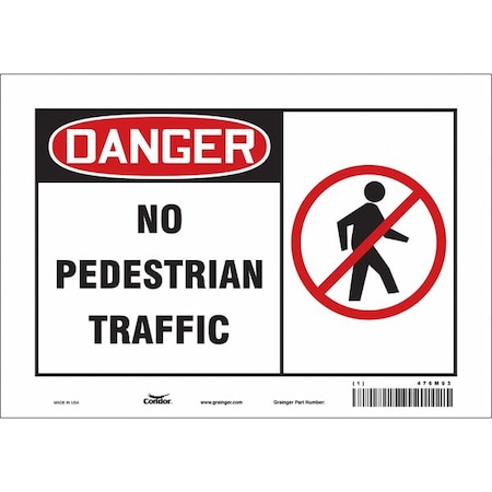 Condor Safety Sign, 7 in Height, 10 in Width, Vinyl, Vertical Rectangle, English, 476M93 476M93