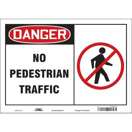 Condor Safety Sign, 10 in Height, 14 in Width, Vinyl, Horizontal Rectangle, English, 476M94 476M94