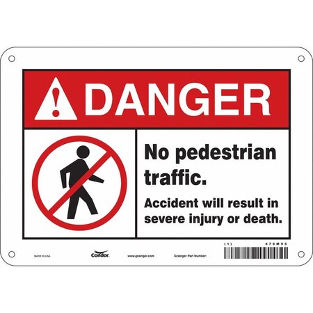 Condor Safety Sign, 7 in Height, 10 in Width, Aluminum, Vertical Rectangle, English, 476M95 476M95