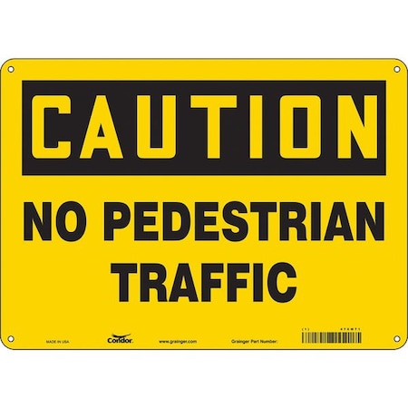Condor Safety Sign, 10 in Height, 14 in Width, Aluminum, Horizontal Rectangle, English, 476M71 476M71