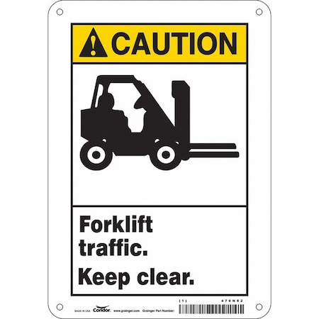 Condor Safety Sign, 10 in Height, 7 in Width, Aluminum, Horizontal Rectangle, English, 476N82 476N82