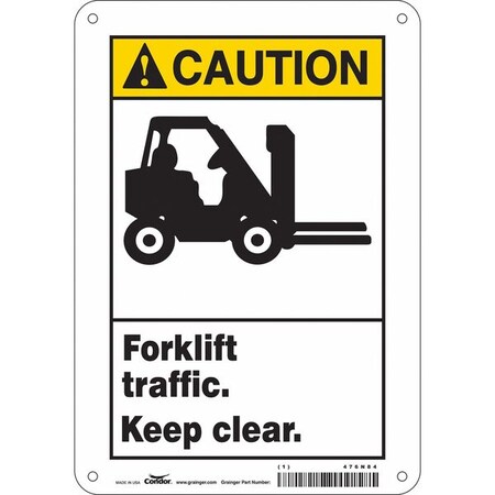Condor Safety Sign, 10 in Height, 7 in Width, Polyethylene, Horizontal Rectangle, English, 476N84 476N84