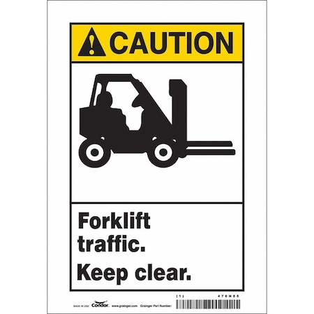 Condor Safety Sign, 10 in Height, 7 in Width, Vinyl, Horizontal Rectangle, English, 476N86 476N86
