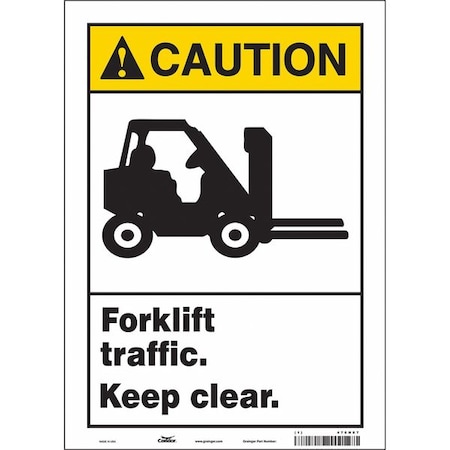 Condor Safety Sign, 14 in Height, 10 in Width, Vinyl, Vertical Rectangle, English, 476N87 476N87