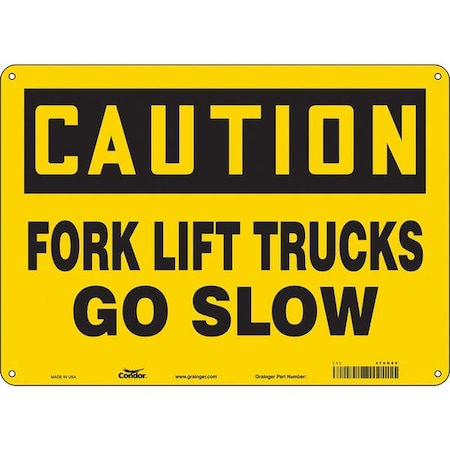 Condor Safety Sign, 10 in Height, 14 in Width, Aluminum, Horizontal Rectangle, English, 476N89 476N89