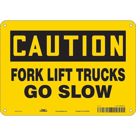 Condor Safety Sign, 7 in Height, 10 in Width, Polyethylene, Vertical Rectangle, English, 476N90 476N90