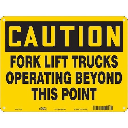 Condor Safety Sign, 18 in H, 24 in W, Aluminum, Horizontal Rectangle, English, 476N96 476N96