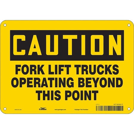 Condor Safety Sign, 7 in Height, 10 in Width, Polyethylene, Vertical Rectangle, English, 476N97 476N97