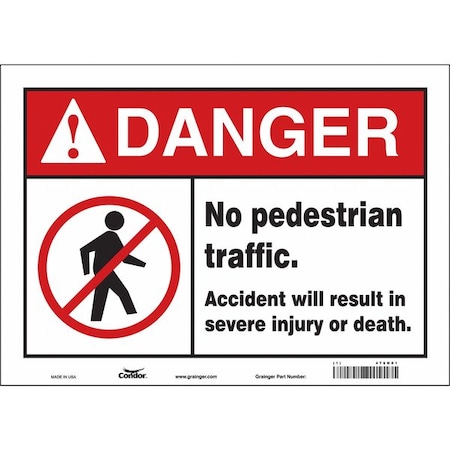 Condor Safety Sign, 10 in Height, 14 in Width, Vinyl, Horizontal Rectangle, English, 476N01 476N01