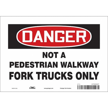 Condor Safety Sign, 7 in Height, 10 in Width, Vinyl, Vertical Rectangle, English, 476N07 476N07
