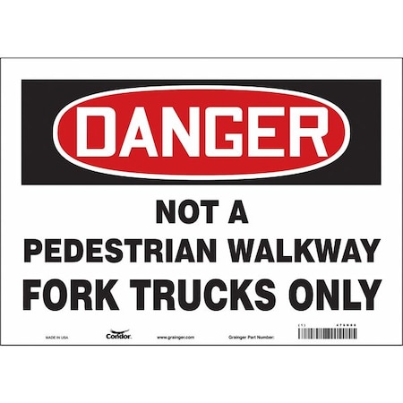 Condor Safety Sign, 10 in Height, 14 in Width, Vinyl, Horizontal Rectangle, English, 476N08 476N08