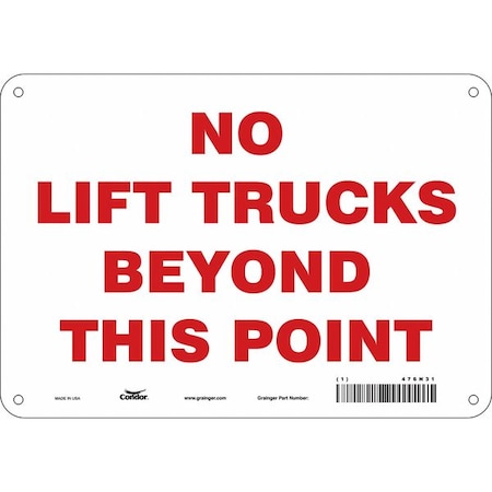 Condor Safety Sign, 7 in Height, 10 in Width, Aluminum, Vertical Rectangle, English, 476N31 476N31