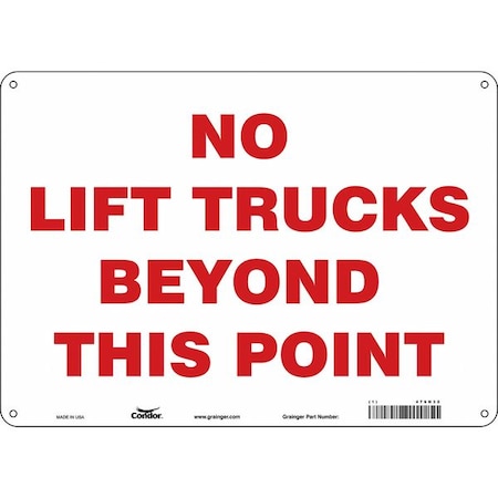 Condor Safety Sign, 10 in Height, 14 in Width, Aluminum, Horizontal Rectangle, English, 476N32 476N32
