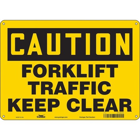 Condor Safety Sign, 10 in Height, 14 in Width, Aluminum, Horizontal Rectangle, English, 476N56 476N56