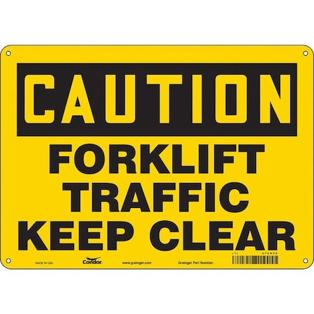Condor Safety Sign, 10 in Height, 14 in Width, Polyethylene, Horizontal Rectangle, English, 476N58 476N58