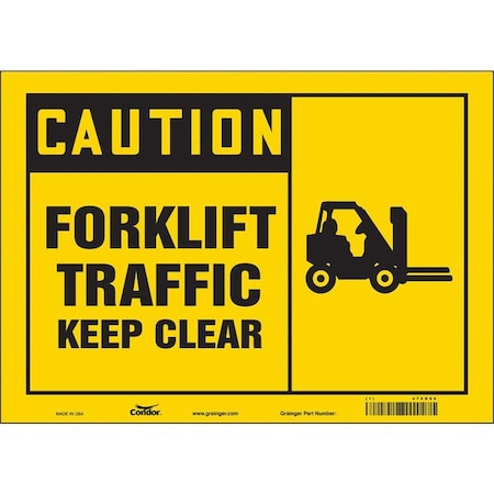 Condor Safety Sign, 10 in Height, 14 in Width, Vinyl, Horizontal Rectangle, English, 476N66 476N66