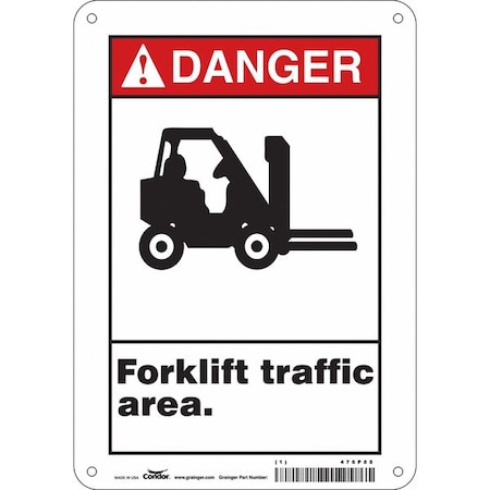 Condor Safety Sign, 10 in Height, 7 in Width, Aluminum, Horizontal Rectangle, English, 476P88 476P88