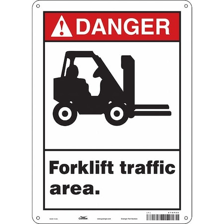 Condor Safety Sign, 14 in Height, 10 in Width, Aluminum, Vertical Rectangle, English, 476P89 476P89