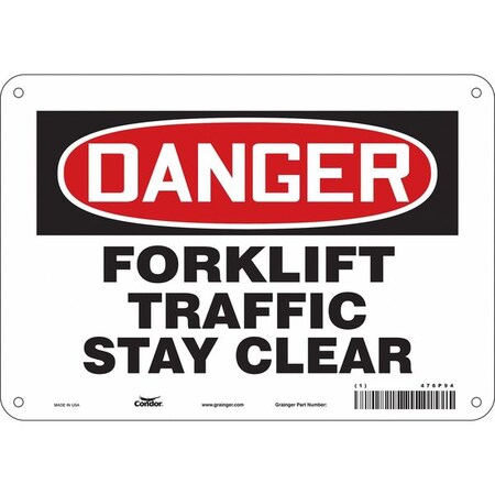 Condor Safety Sign, 7 in Height, 10 in Width, Aluminum, Vertical Rectangle, English, 476P94 476P94