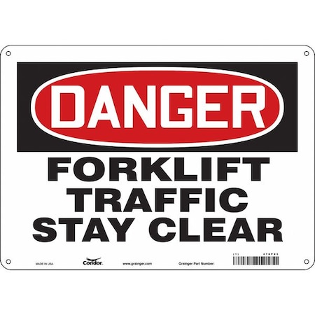 Condor Safety Sign, 10 in Height, 14 in Width, Aluminum, Horizontal Rectangle, English, 476P95 476P95