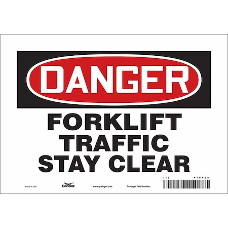 Condor Safety Sign, 7 in Height, 10 in Width, Vinyl, Vertical Rectangle, English, 476P98 476P98
