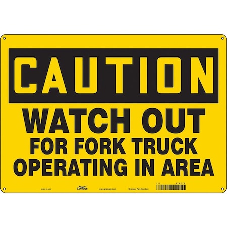 Condor Safety Sign, 14 in H, 20 in W, Polyethylene, Horizontal Rectangle, English, 476P72 476P72