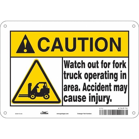 Condor Safety Sign, 7 in Height, 10 in Width, Aluminum, Vertical Rectangle, English, 476P76 476P76