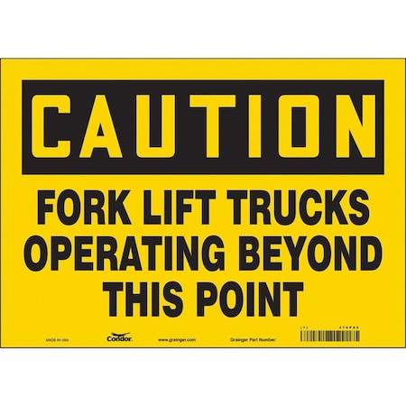Condor Safety Sign, 10 in Height, 14 in Width, Vinyl, Horizontal Rectangle, English, 476P02 476P02