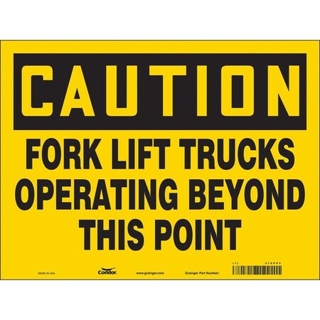 Condor Safety Sign, 18 in H, 24 in W, Vinyl, Horizontal Rectangle, English, 476P03 476P03