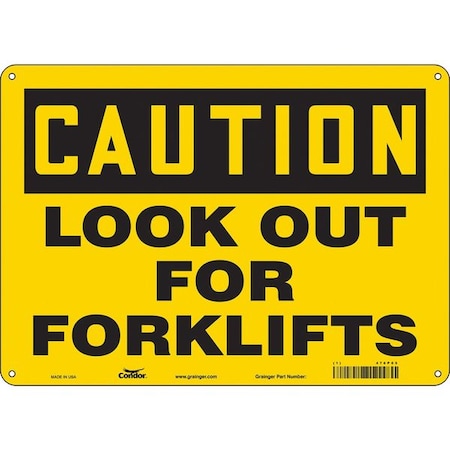 Condor Safety Sign, 10 in Height, 14 in Width, Aluminum, Horizontal Rectangle, English, 476P05 476P05